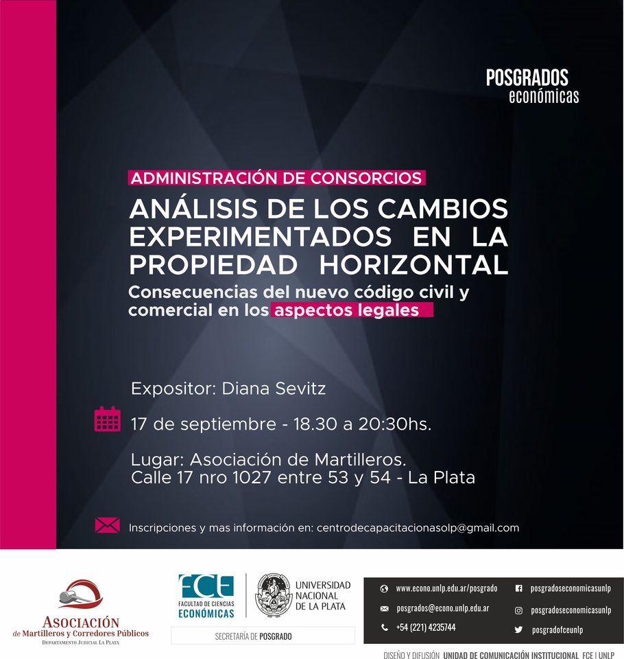 Charla: Análisis de los cambios experimentados en la Propiedad Horizontal - Aspectos legales