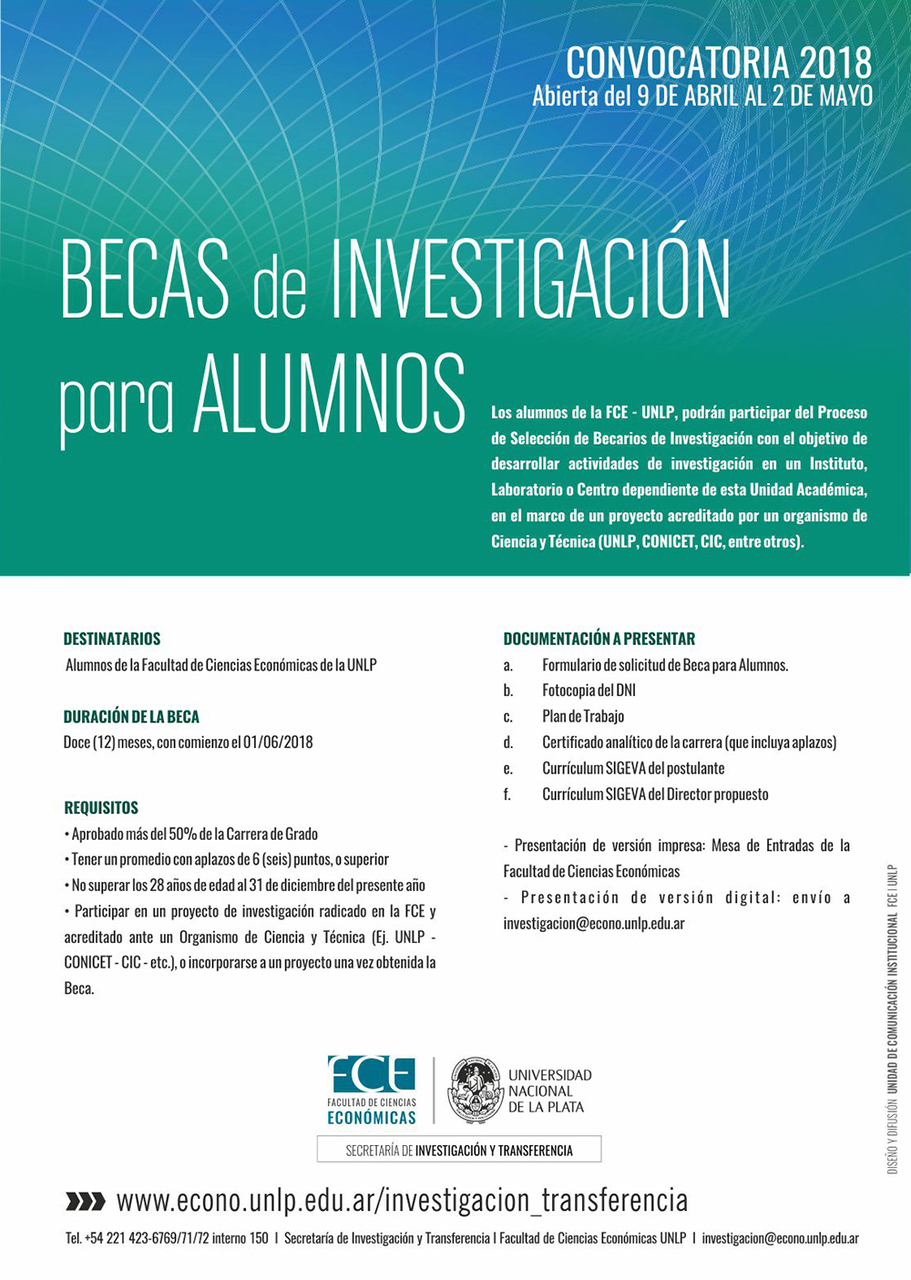 Becas de Investigación para Alumnos 2018