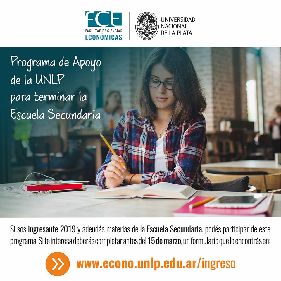 Programa de apoyo de la UNLP para terminar la Escuela Secundaria