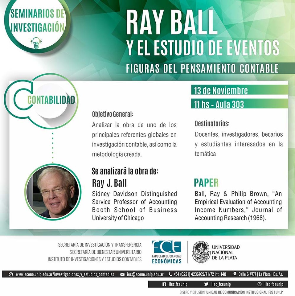 Seminario de Investigación "Figuras del pensamiento contable: Ray Ball y el estudio de eventos"