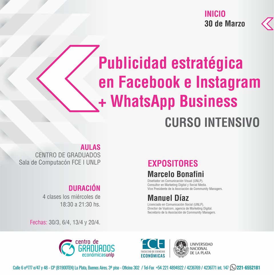 Curso de publicidad estratégica en Facebook, Instagram y WhatsApp Business 2020