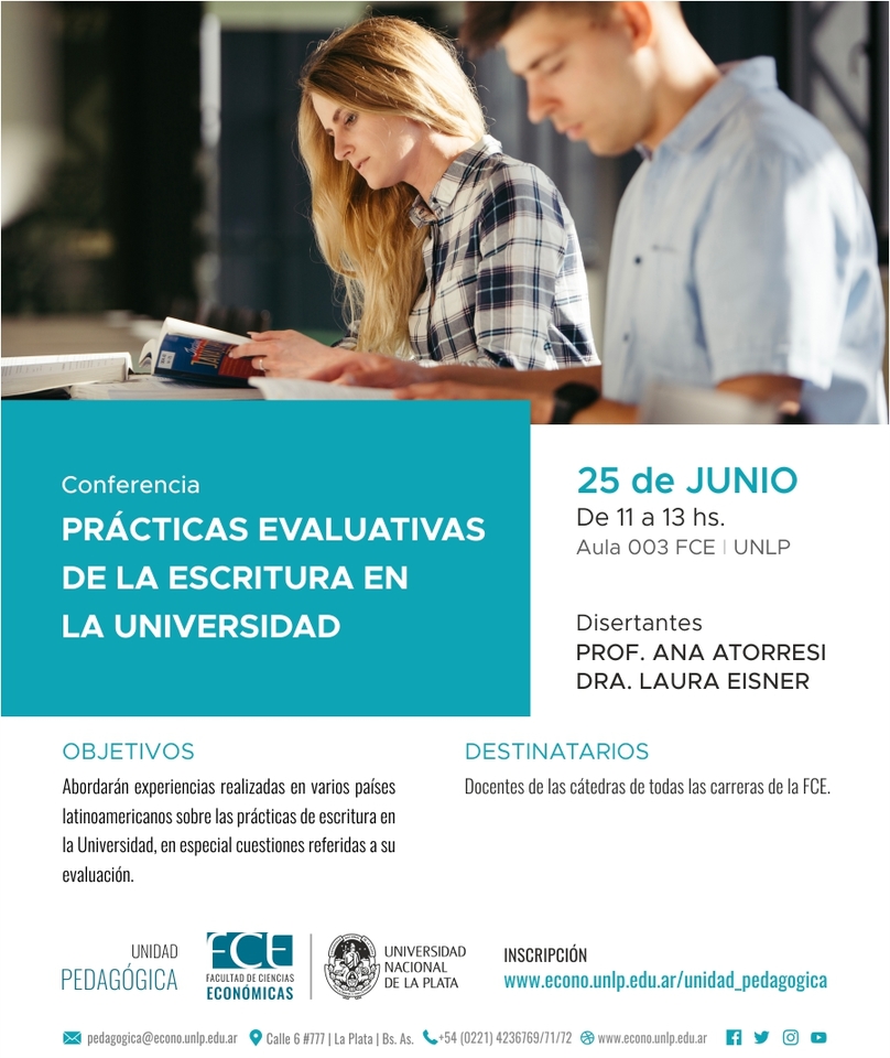 Conferencia: Prácticas evaluativas de la escritura en la Universidad