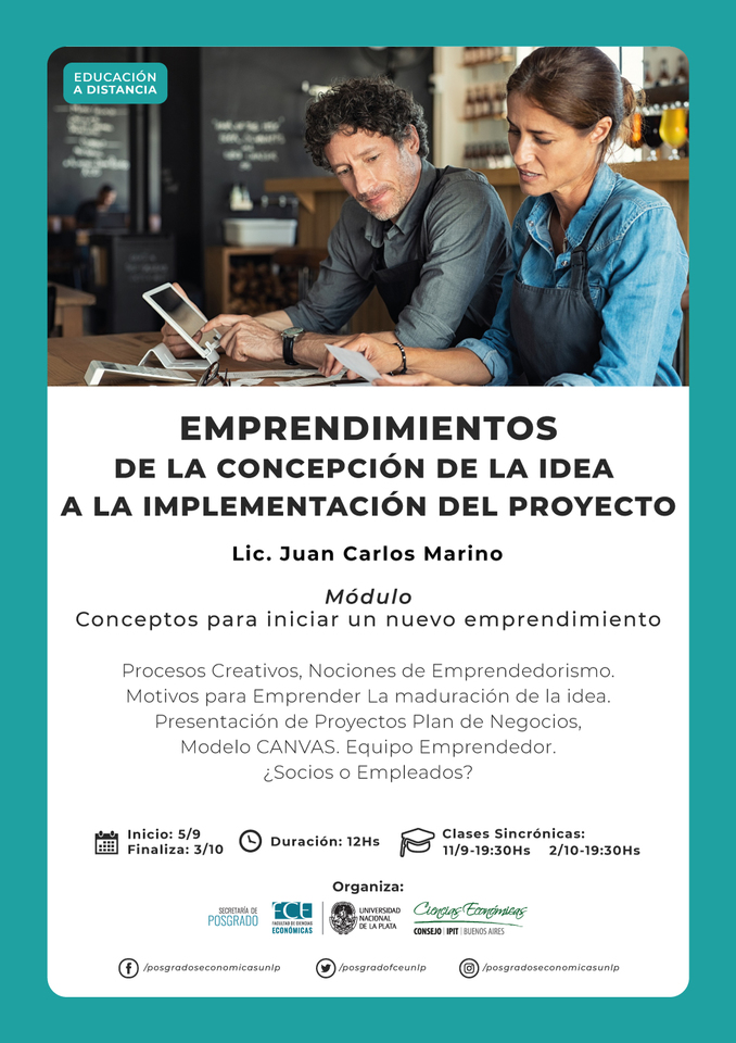 Curso "Conceptos para iniciar un nuevo emprendimiento"