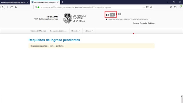 Carga virtual de requisitos de ingreso 2020