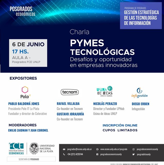 Charla "Pymes Tecnológicas: desafÃos y oportunidad en empresas innovadoras"
