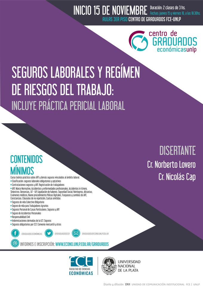 Curso: seguros laborales y regímenes riesgos del trabajo
